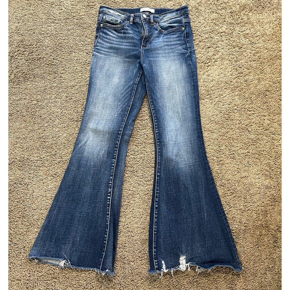 BKE Jeans Womens 26x29.5 Parker Universal Fit High Rise Super Flare Distressed - Picture 2 of 16